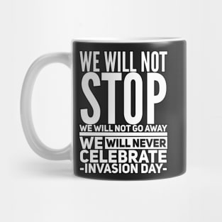 We will not stop block letters Mug